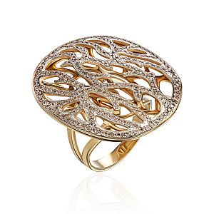 купить Золотое кольцо с бриллиантами 1,11 карата в Москве