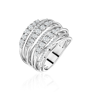 купить Золотое кольцо с природными бриллиантами 1,39 к-т в Москве