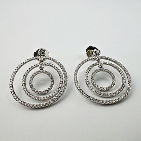 купить Золотые серьги с природными бриллиантами 1,39 карат в Москве