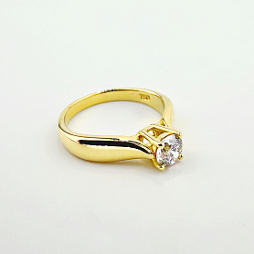 купить Золотое кольцо с природным бриллиантом 0,55 карат в Москве