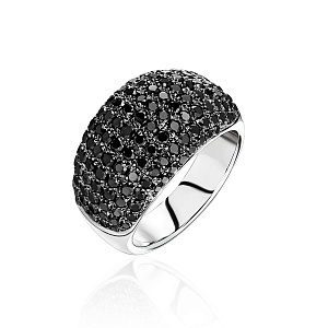 купить Золотое кольцо с черными бриллиантами 2,15 карат в Москве