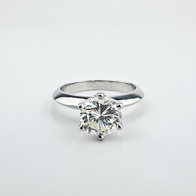 купить Золотое кольцо с природным бриллиантом 1,75 карат в Москве