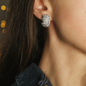 купить Золотые серьги с природными бриллиантами 3,67 карат  в Москве