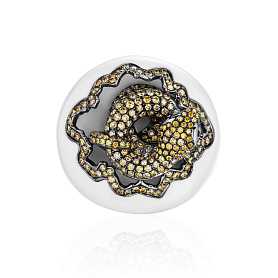 купить Золотое кольцо с природными бриллиантами "Змея" 2,76 карат в Москве