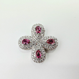 купить Золотая подвеска с природными турмалинами и бриллиантами 3,15 карат в Москве