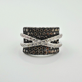 купить Золотое кольцо с природными бриллиантами 0,92 карата в Москве