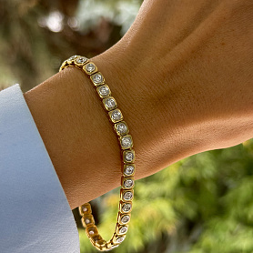 купить Золотой браслет с природными бриллиантами 1,50 карат в Москве