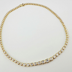 купить Золотое колье с природными бриллиантами 9 карат в Москве