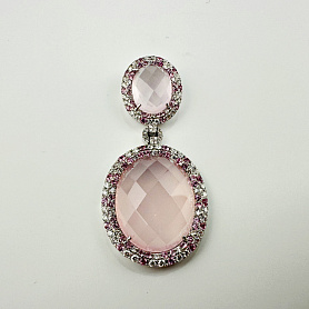 купить Золотая подвеска с бриллиантами и розовыми сапфирами в Москве