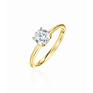 купить Золотое кольцо с природным бриллиантом GIA 0,90 карат в Москве