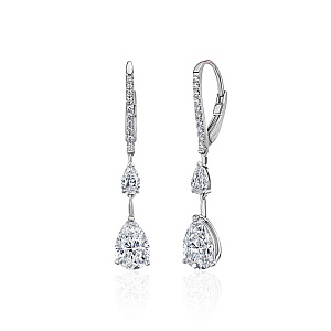 купить Золотые серьги с природными бриллиантами 3,58 карат в Москве