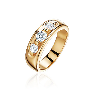 купить Золотое кольцо с природными бриллиантами 0,72 карат в Москве