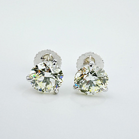 купить Золотые серьги - пусеты с бриллиантами 6,15 карат в Москве