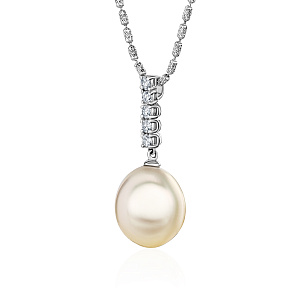 купить Золотая подвеска с жемчугом и бриллиантами  в Москве