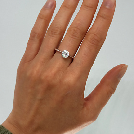 купить Золотое кольцо с природным бриллиантом 1,14 карат в Москве