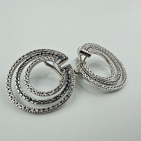 купить Золотые серьги с природными бриллиантами 1,50 карат в Москве