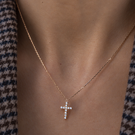 купить Подвеска бренда Cartier Symbol Mini Cross Rose Gold в Москве