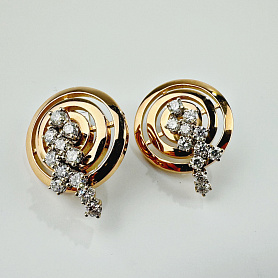 купить Золотые серьги с природными бриллиантами 1,72 карат в Москве