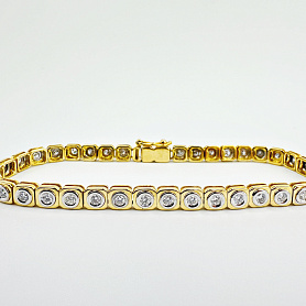 купить Золотой браслет с природными бриллиантами 1,50 карат в Москве