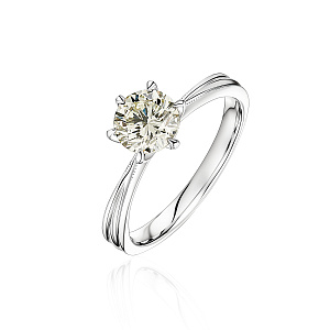 купить Золотое кольцо с природным бриллиантом 1,01 карат в Москве