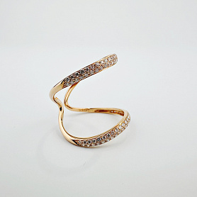 купить Золотое кольцо с природными бриллиантами 0,49 карат в Москве