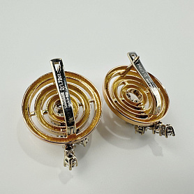 купить Золотые серьги с природными бриллиантами 1,72 карат в Москве