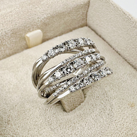 купить Золотое кольцо с природными бриллиантами 1,39 к-т в Москве