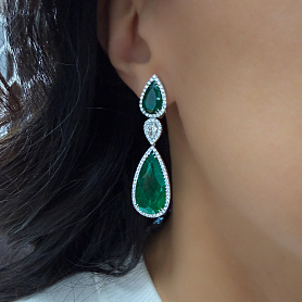 купить Серьги бренда Crivelli с природными изумрудами 29,33 карат в Москве