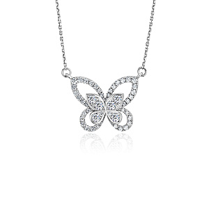 купить Золотая подвеска с бриллиантами "Бабочка" 0,80 карат в Москве