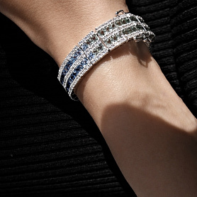 купить Браслет бренда Nilos Jewels с цветными сапфирами и бриллиантами в Москве
