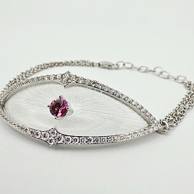 купить Золотой браслет с бриллиантами и турмалином в Москве