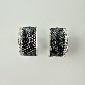 купить Золотые серьги с чёрными бриллиантами 3,12 карат в Москве