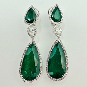 купить Серьги бренда Crivelli с природными изумрудами 29,33 карат в Москве