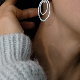 купить Золотые серьги бренда Raima с природными бриллиантами 1,65 карат в Москве