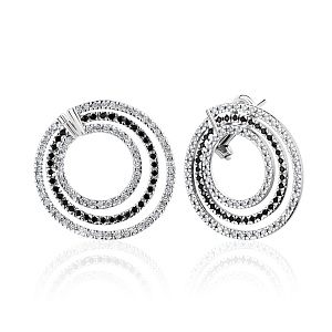 купить Золотые серьги с природными бриллиантами 1,50 карат в Москве