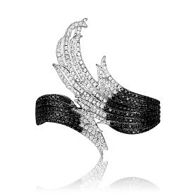 купить Золотое кольцо с природными бриллиантами "Крылья"  в Москве