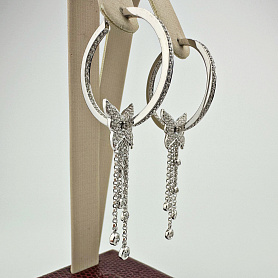 купить Золотые серьги с природными бриллиантами "Бабочки" в Москве