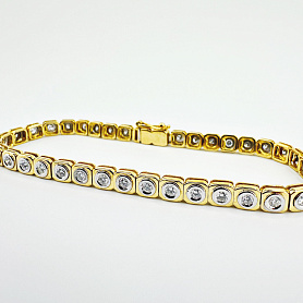 купить Золотой браслет с природными бриллиантами 1,50 карат в Москве