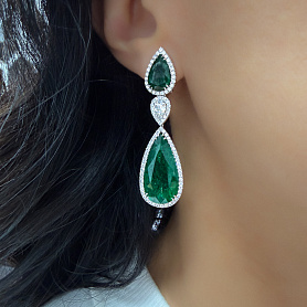 купить Серьги бренда Crivelli с природными изумрудами 29,33 карат в Москве