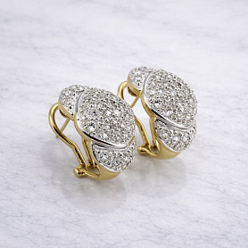 купить Золотые серьги с природными бриллиантами 1,26 карат в Москве