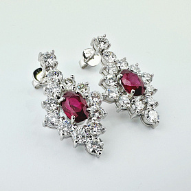 купить Золотые серьги с природными рубинами и бриллиантами 4,94 карат в Москве
