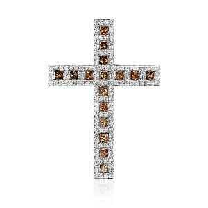 купить Золотая подвеска-крест с природными бриллиантами 2,55 карат в Москве