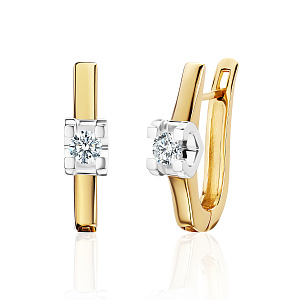 купить Золотые серьги с природными бриллиантами 0,34 карат в Москве