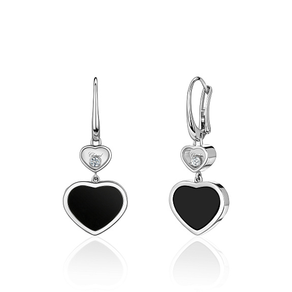 купить Серьги бренда Chopard Happy Hearts оникс в Москве
