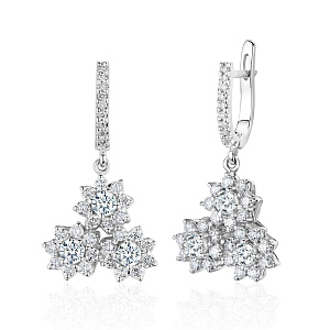 купить Золотые серьги с природными бриллиантами 2,50 карат в Москве