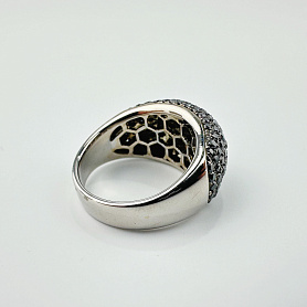 купить Золотое кольцо с черными бриллиантами 2,15 карат в Москве