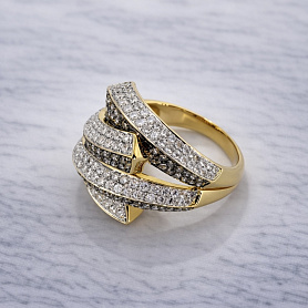 купить Золотое кольцо с природными бриллиантами 2,01 карат в Москве