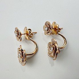 купить Золотые серьги с природными бриллиантами 1,38 карат в Москве