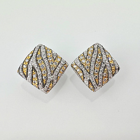 купить Золотые серьги с природными бриллиантами 1,42 карат в Москве