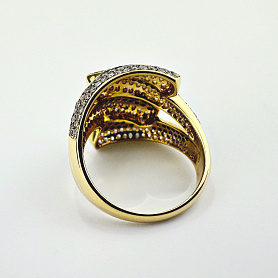 купить Золотое кольцо с природными бриллиантами 2,01 карат в Москве